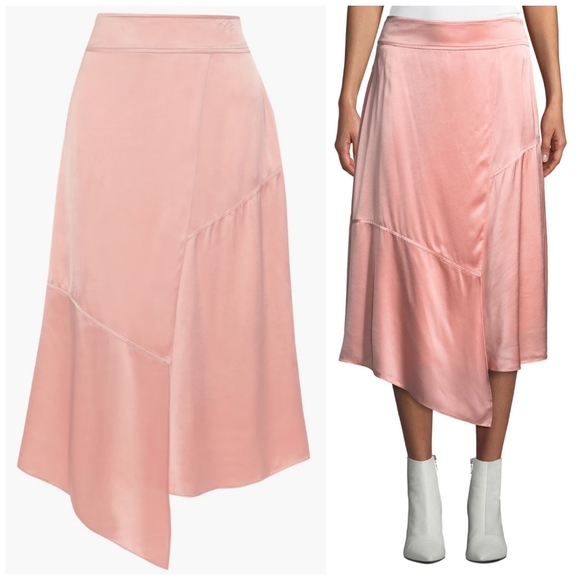 Derek Lam Coral Asymmetrical Mid Length Skirt 4 - Picture 2 of 4